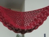 Jackie Ferrara Red Crocheted and Knitted Scarf