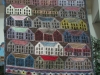 Jenny Bach Hand spun needlepoint pillow made of leftover hand spun and hand dyed yarns