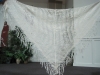 Peg Barnes Ivory Shawl Handspun and Crocheted